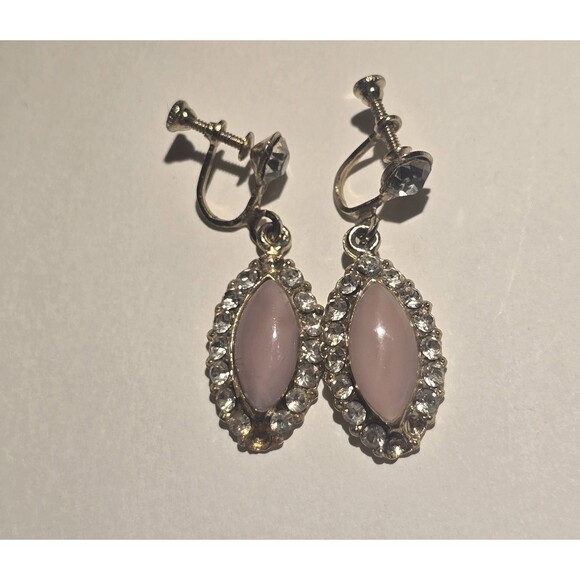 PINK Victoria's Secret Jewelry - Vintage Pink And gold Tone  Screw Back Clip On Earrings